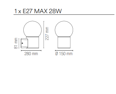 Applique per esterno IP54 in alluminio pressofuso antracite diffusore in PC lampada 1XE27 non inclusa SKITTLE Applique per esterno IP54 in alluminio pressofuso antracite diffusore in PC lampada 1XE27 non inclusa SKITTLE